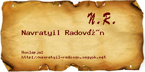 Navratyil Radován névjegykártya